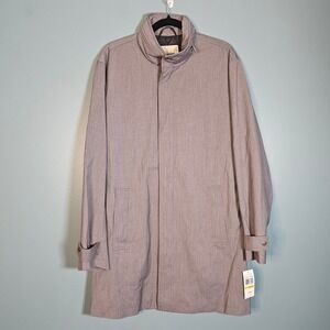 Michael Kors Mens LT Heather Grey Full Zip Water Resistant Trench Coat M 38R-40R